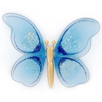 Украшение для штор "Бабочка" малая, цвет: голубой артикул 12100b.