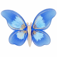 Украшение для штор "Бабочка" малая, цвет: темно-голубой артикул 12101b.