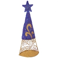 Новогоднее украшение "Ель со звездой" Цвет: синий артикул 12241b.